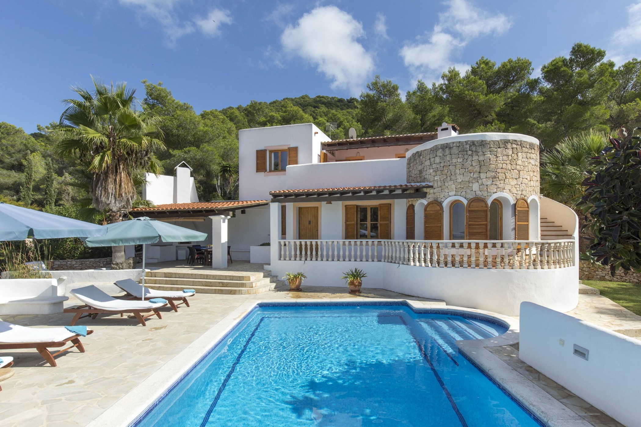 Family & Friends holiday villa with tower and large pool just a few minutes from Santa Eulalia