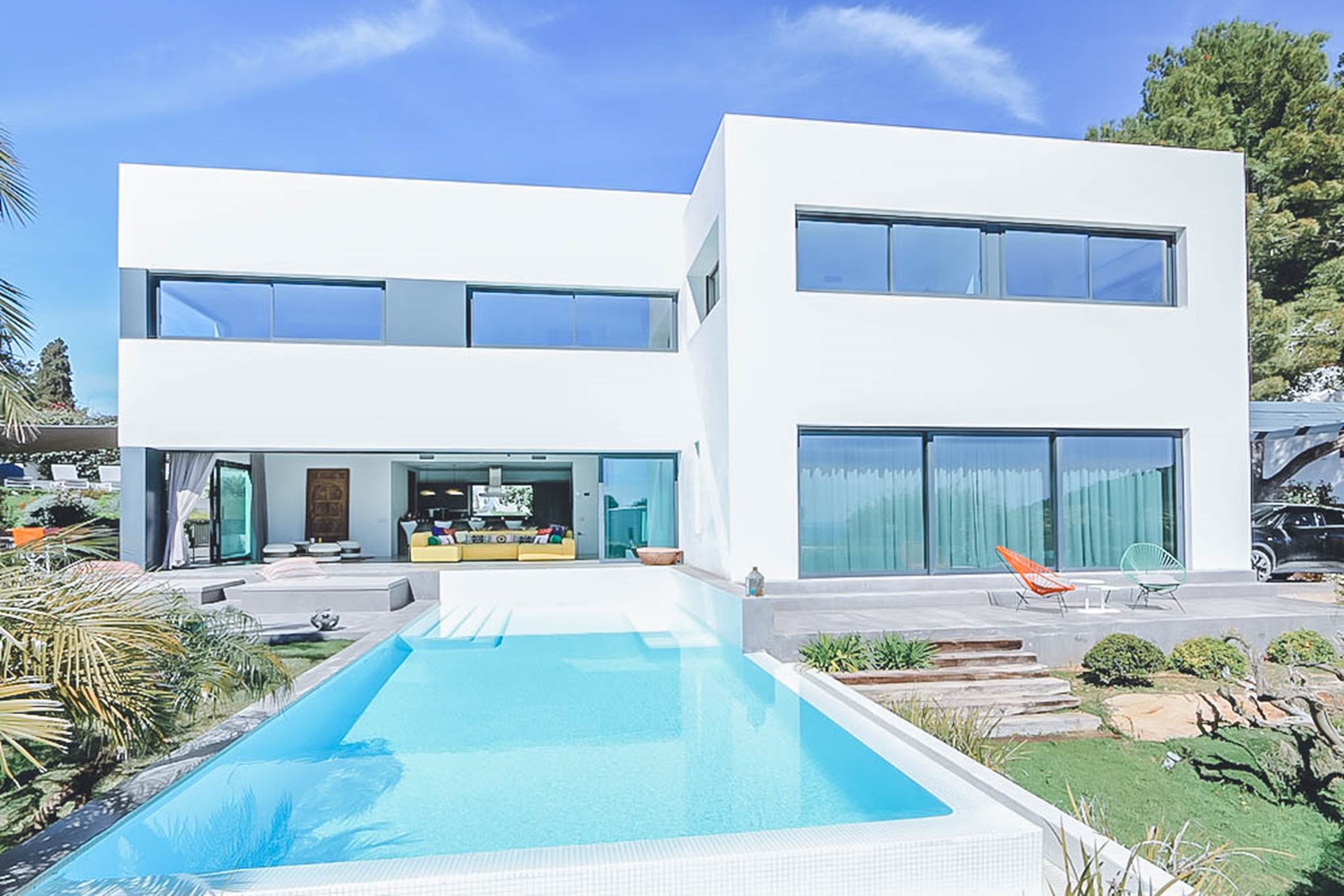 This modern property is located in one of the most sought after areas of Ibiza