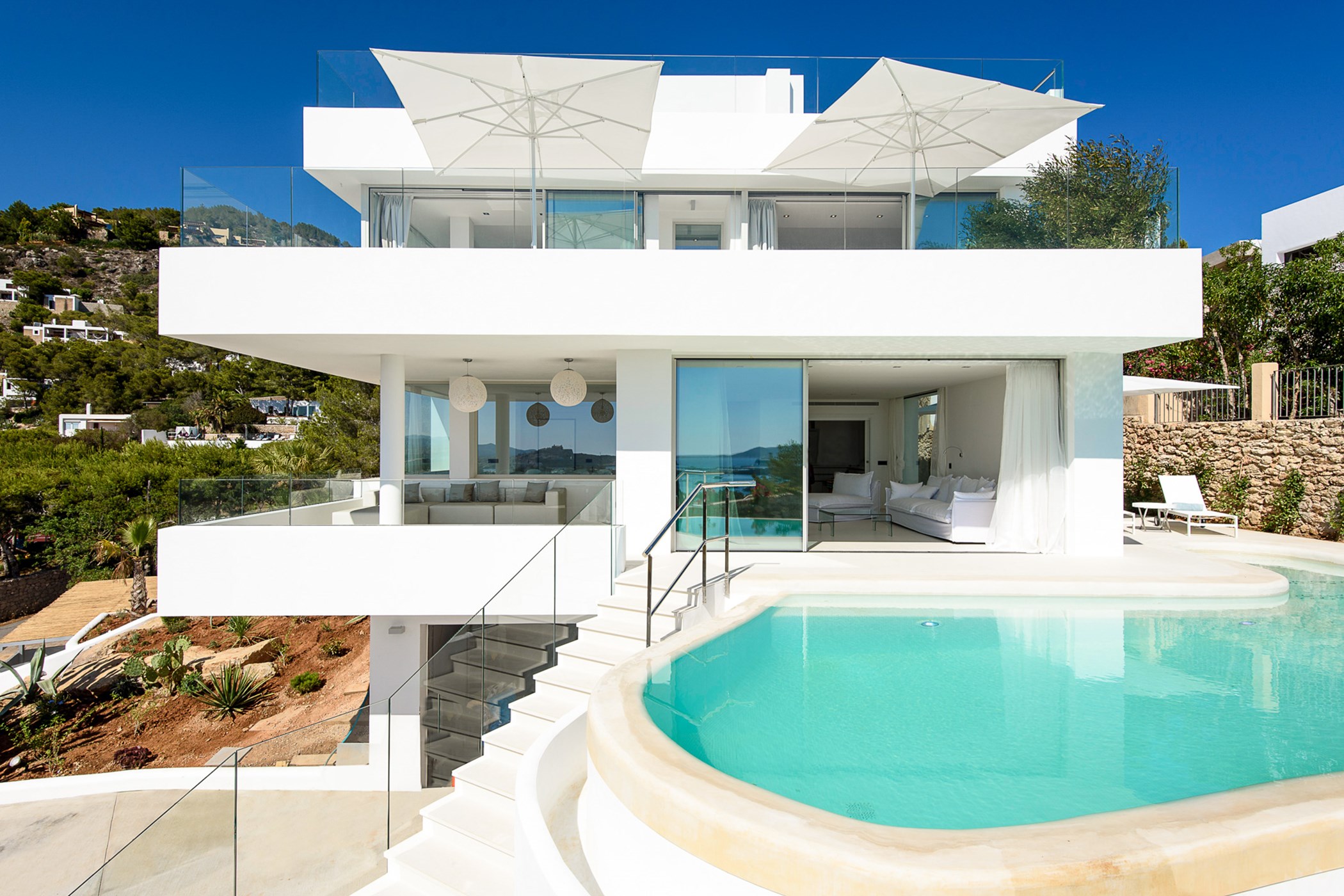 Spectacular modern villa with panoramic views to Ibiza Town